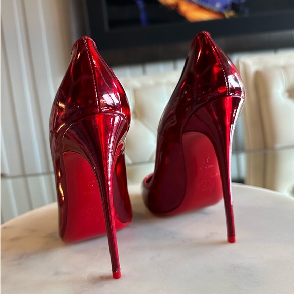 CHRISTIAN LOUBOUTIN Kate 100 iridescent psychic patent leather pumps 37 Red - Picture 14 of 17